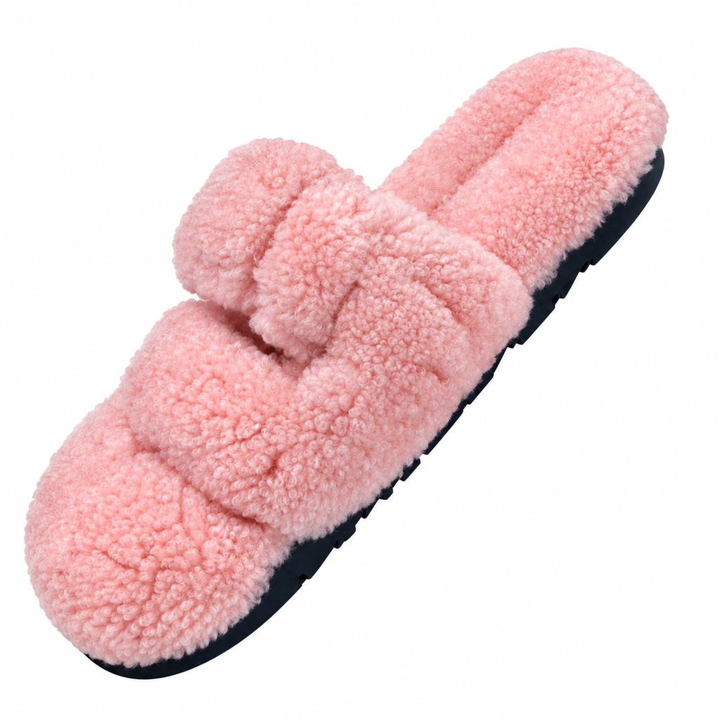 Hermès Pink Textured H-Strap Slides