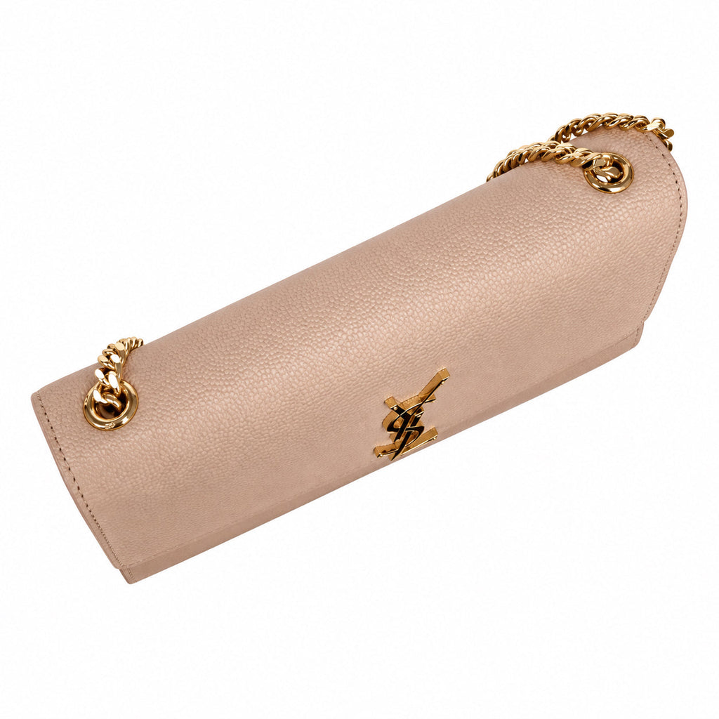 Saint Laurent YSL Kate Chain Wallet – Nude Smooth Leather