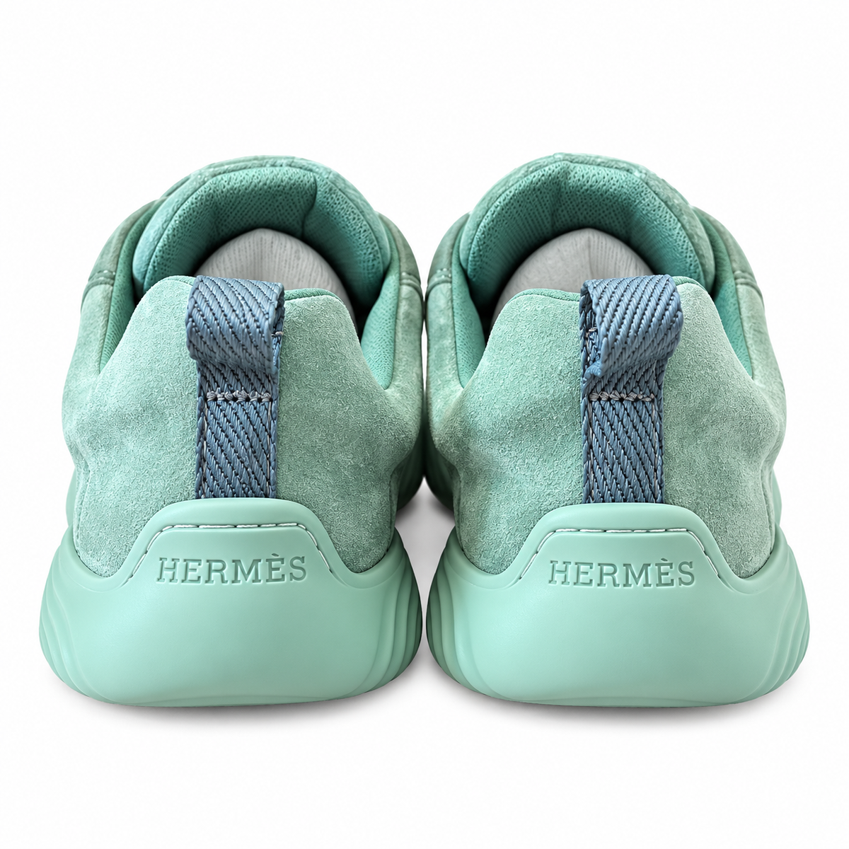 Hermès Mint Green Perforated Lace-Up Sneakers