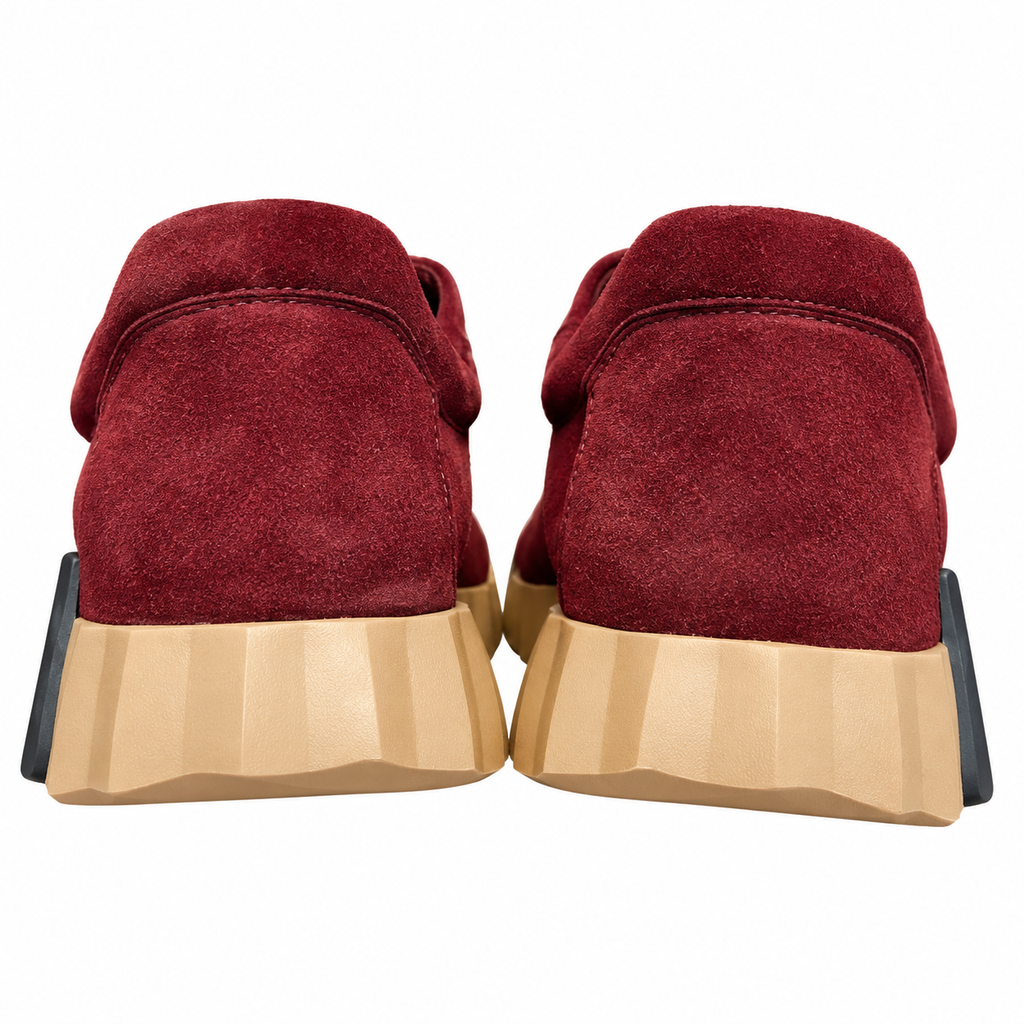 Hermès Burgundy Sneakers with Sculpted Tan Sole