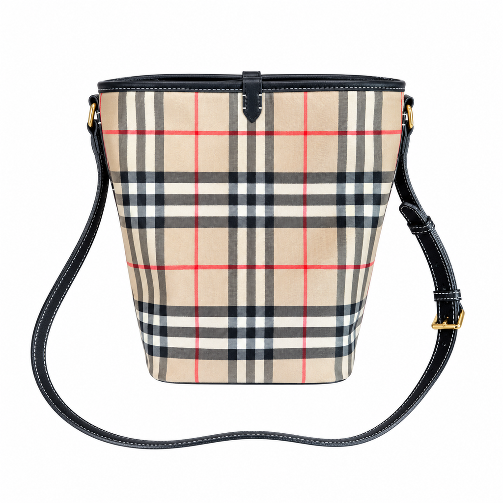 Burberry Heritage Check Compact Bucket Bag