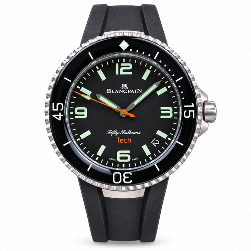 Blancpain Fifty Fathoms Tech Black Dial Black Rubber Dive Watch