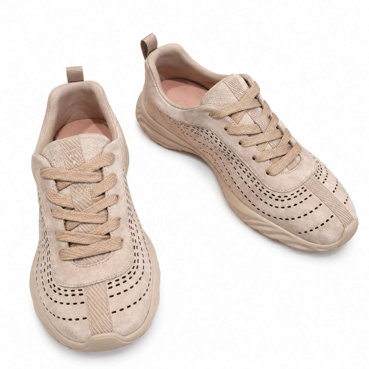 Hermès Sand Beige Cutout Low-Top Sneakers