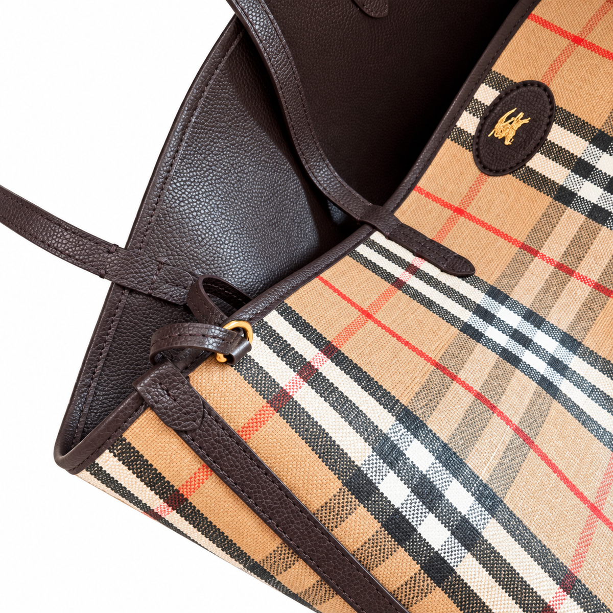 Burberry Heritage Check Tote with Zip Pouch