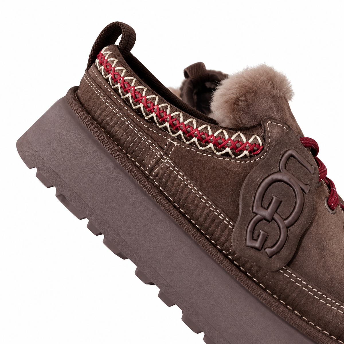 UGG Taupe Lace-Up Platform Shoes