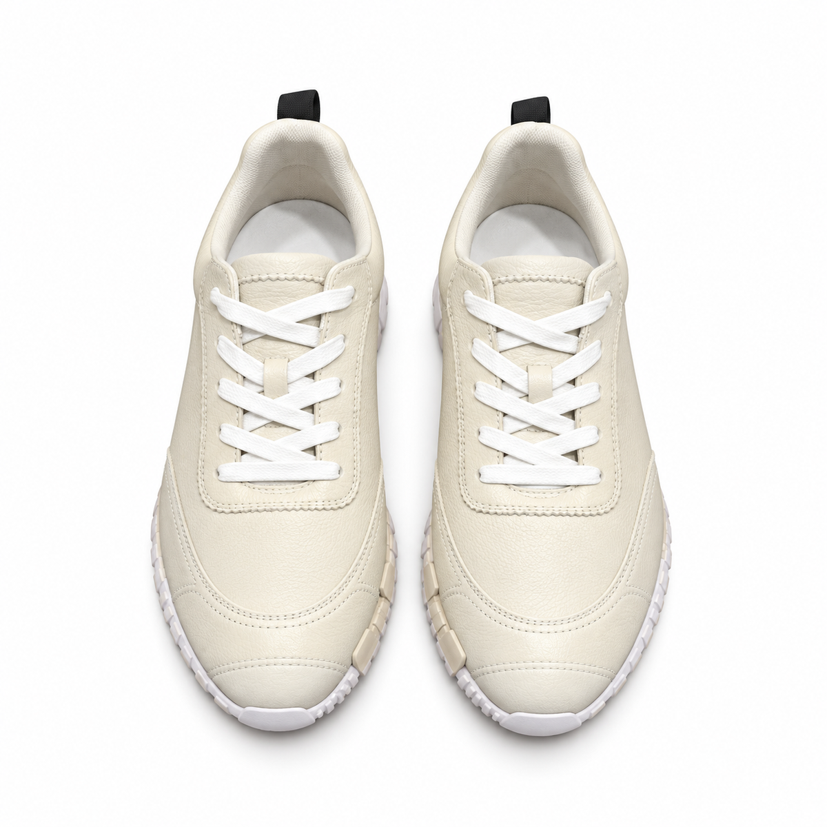 Hermès Cream Sneakers with Sculpted White Sole