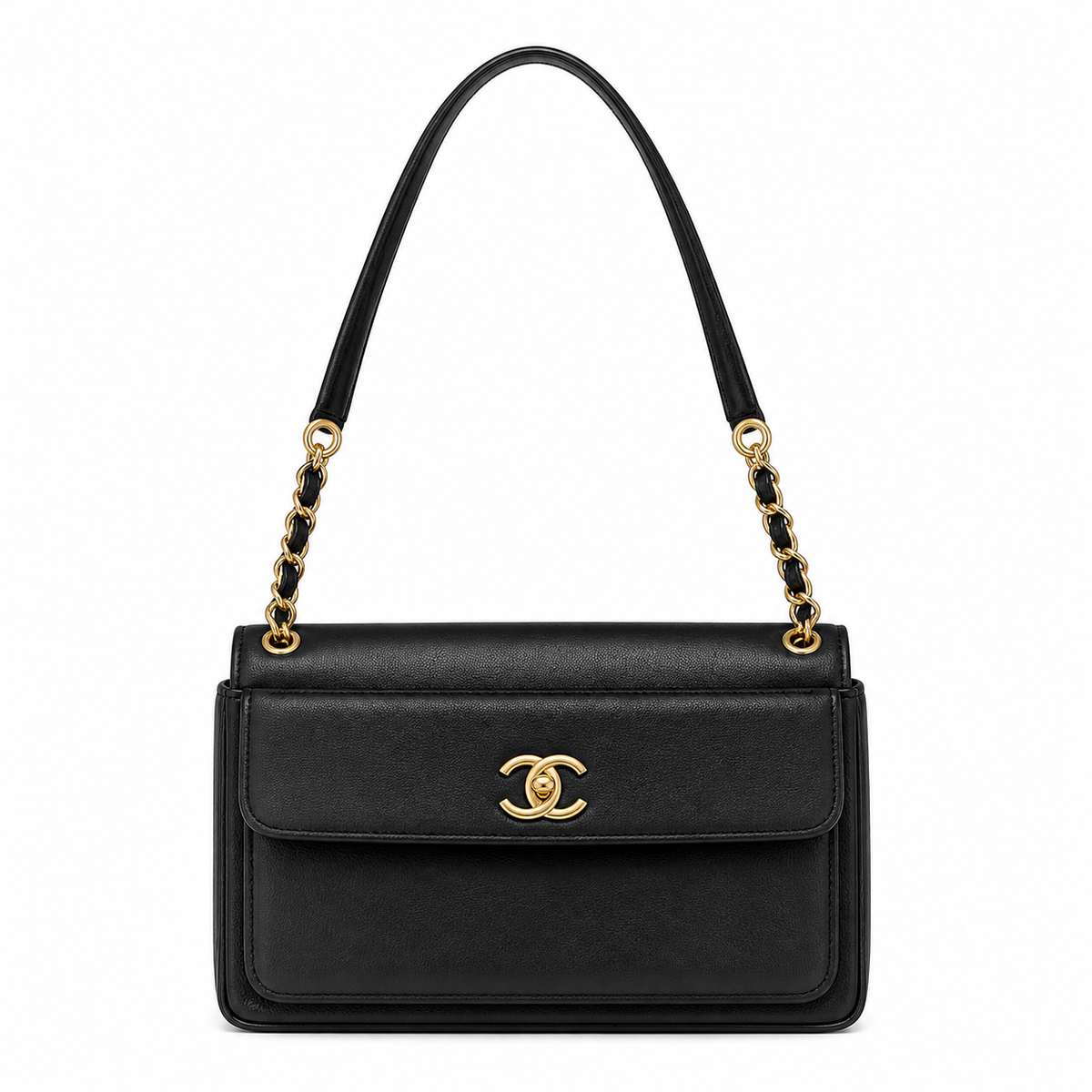 Chanel Caviar CC Tote with Front Flap Pocket