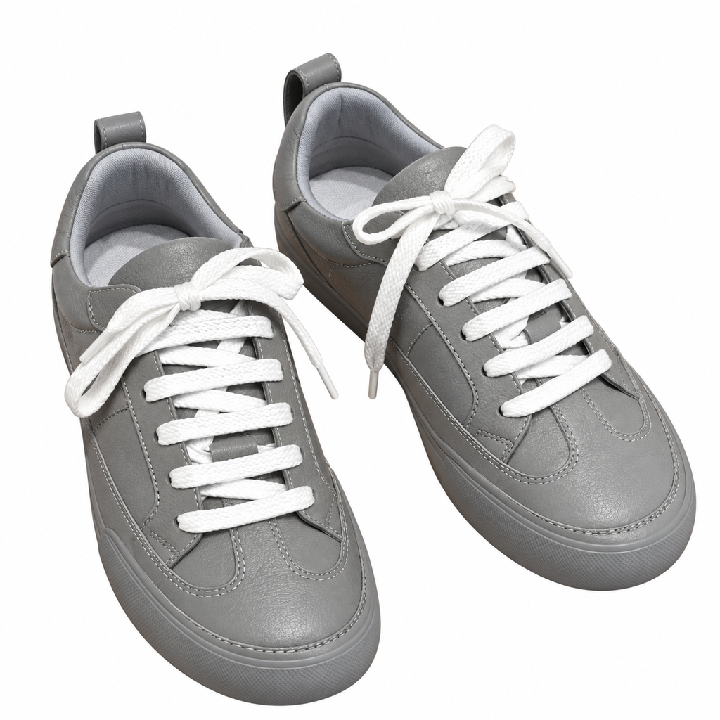 Hermès Grey Low-Top Sneakers with White Laces