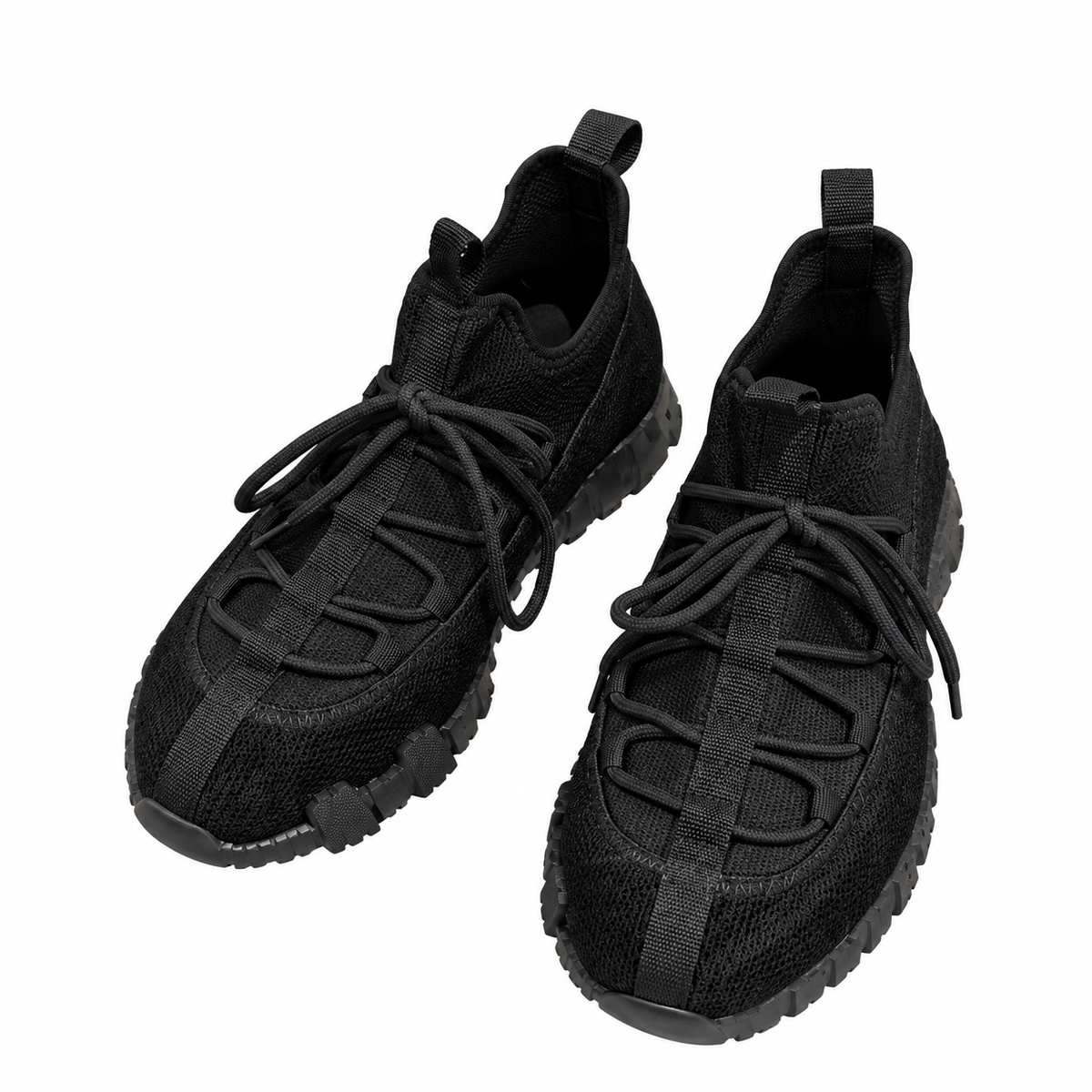 Hermès Black Tonal Lace-Up Sneakers