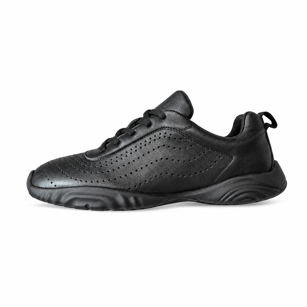Hermès Black Perforated Low-Top Lace-Up Shoes