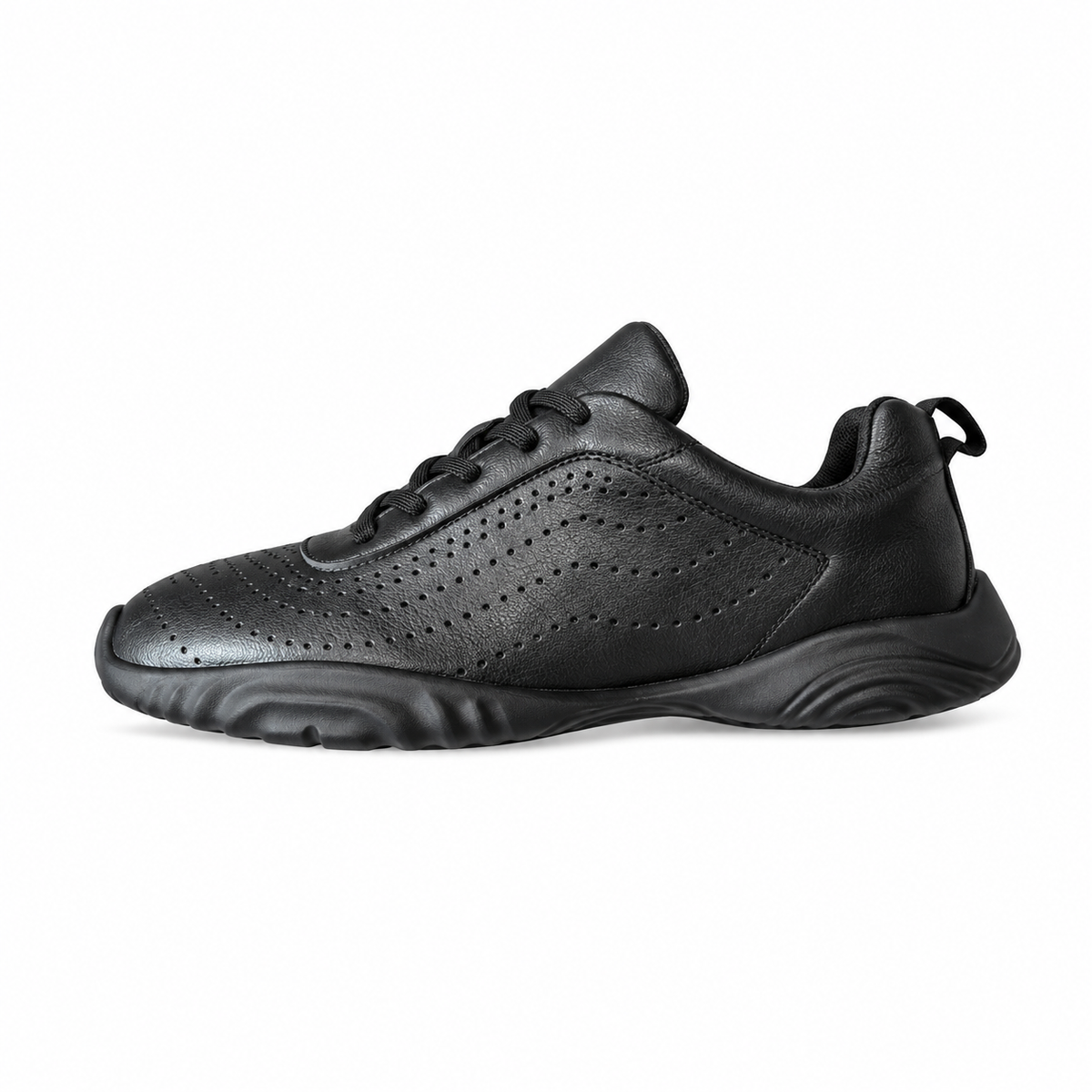 Hermès Black Perforated Low-Top Lace-Up Shoes