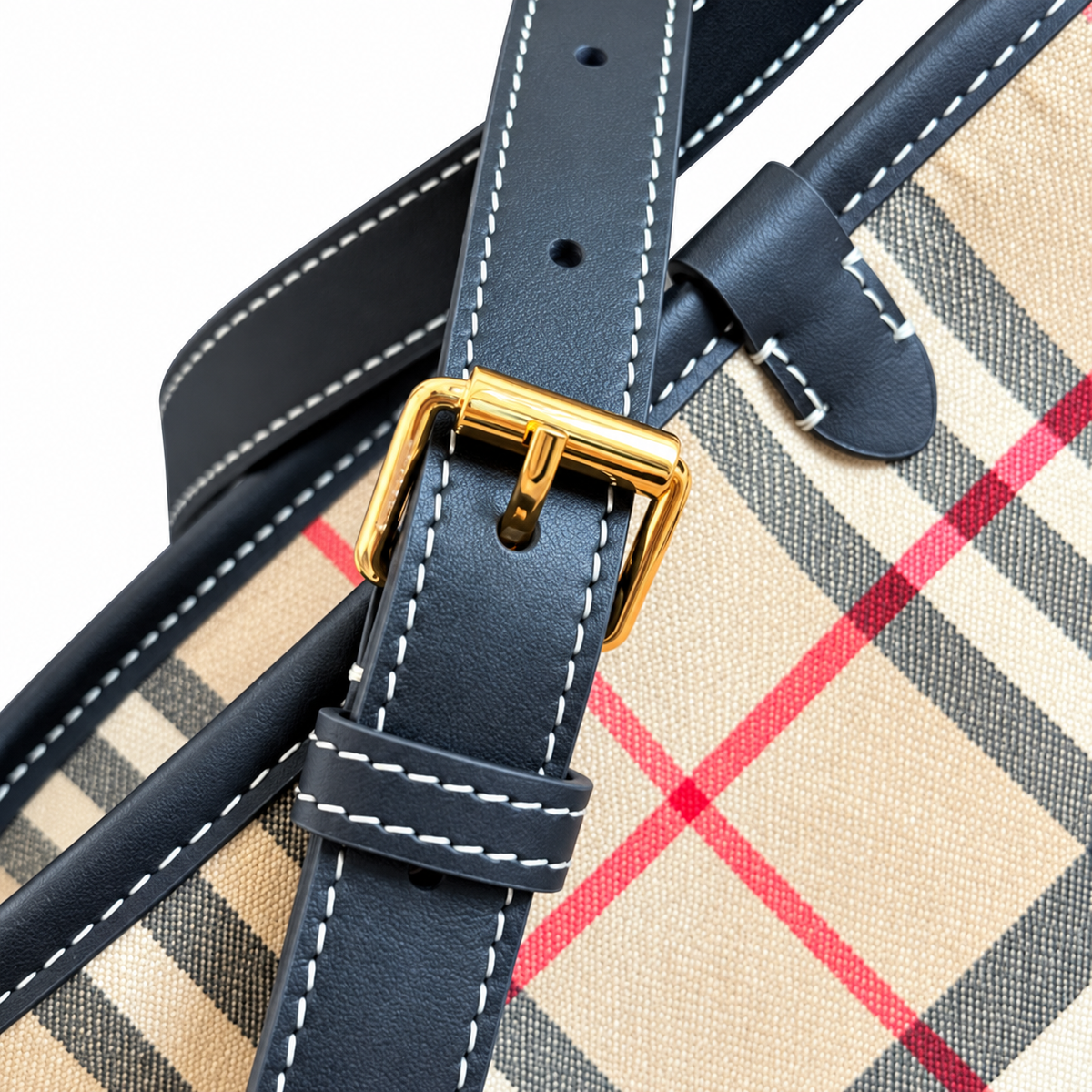 Burberry Heritage Check Compact Bucket Bag