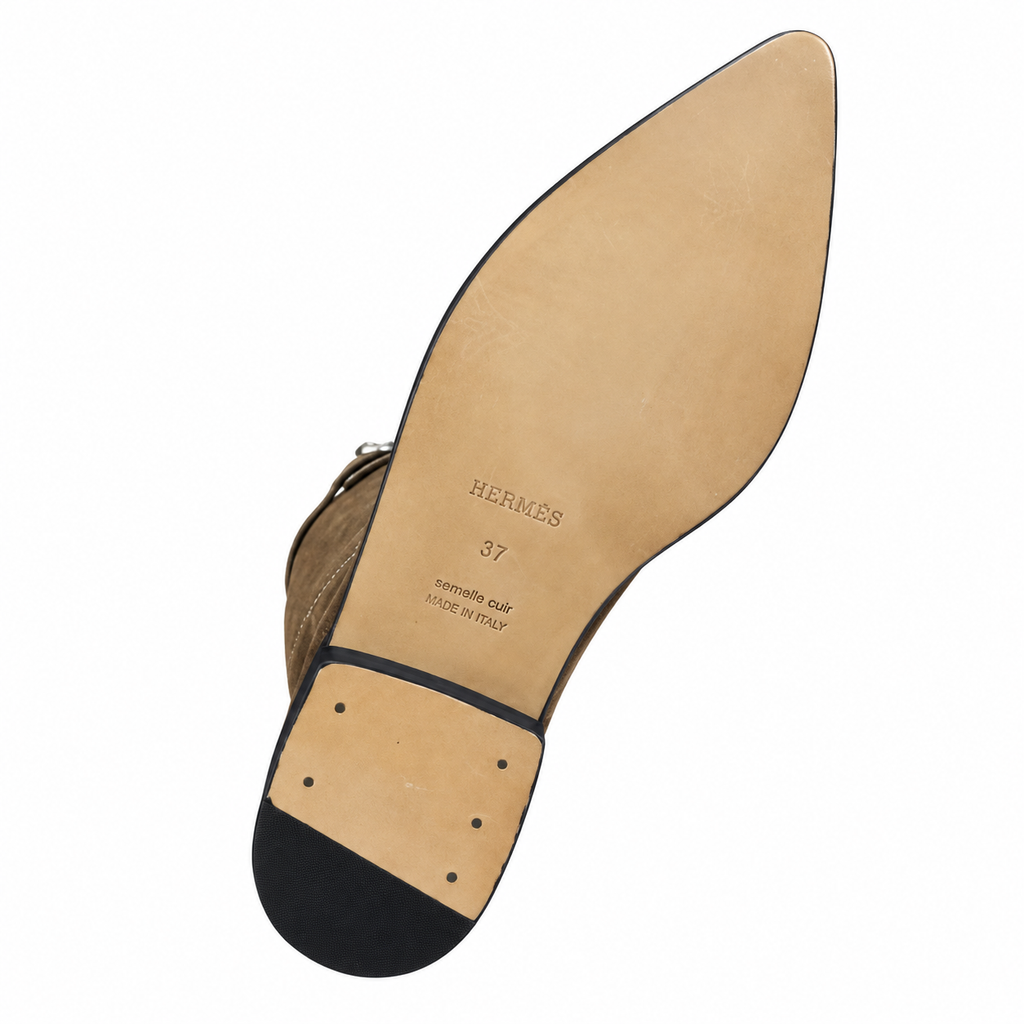 Hermès Dark Brown Pointed-Toe Tall Boots