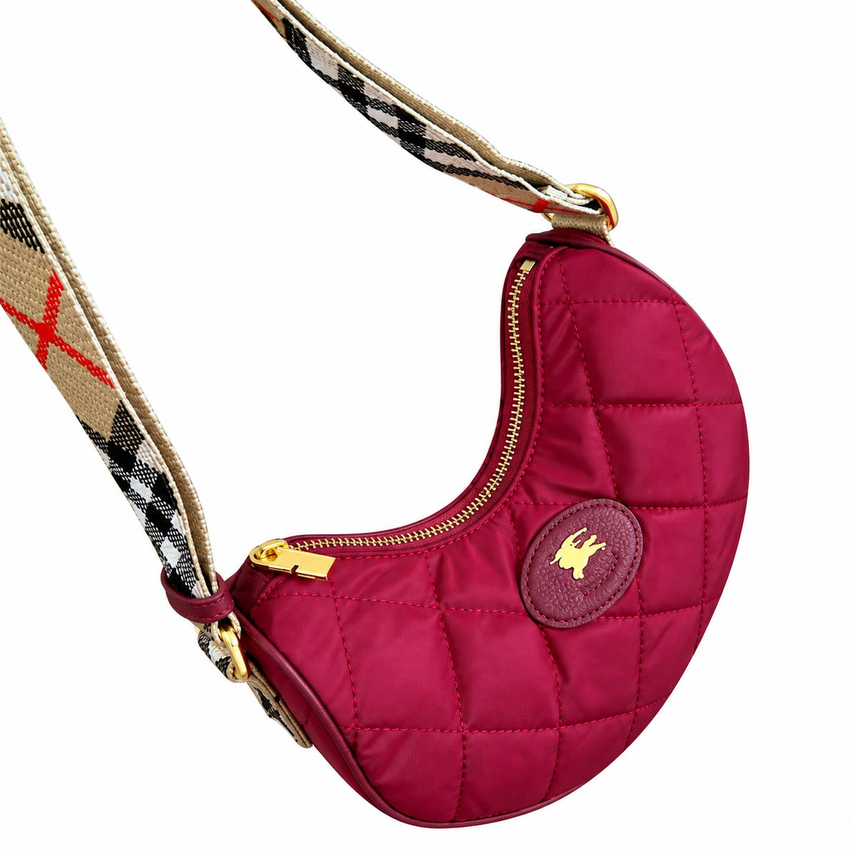 Burberry Berry Quilted Crescent Shoulder Bag