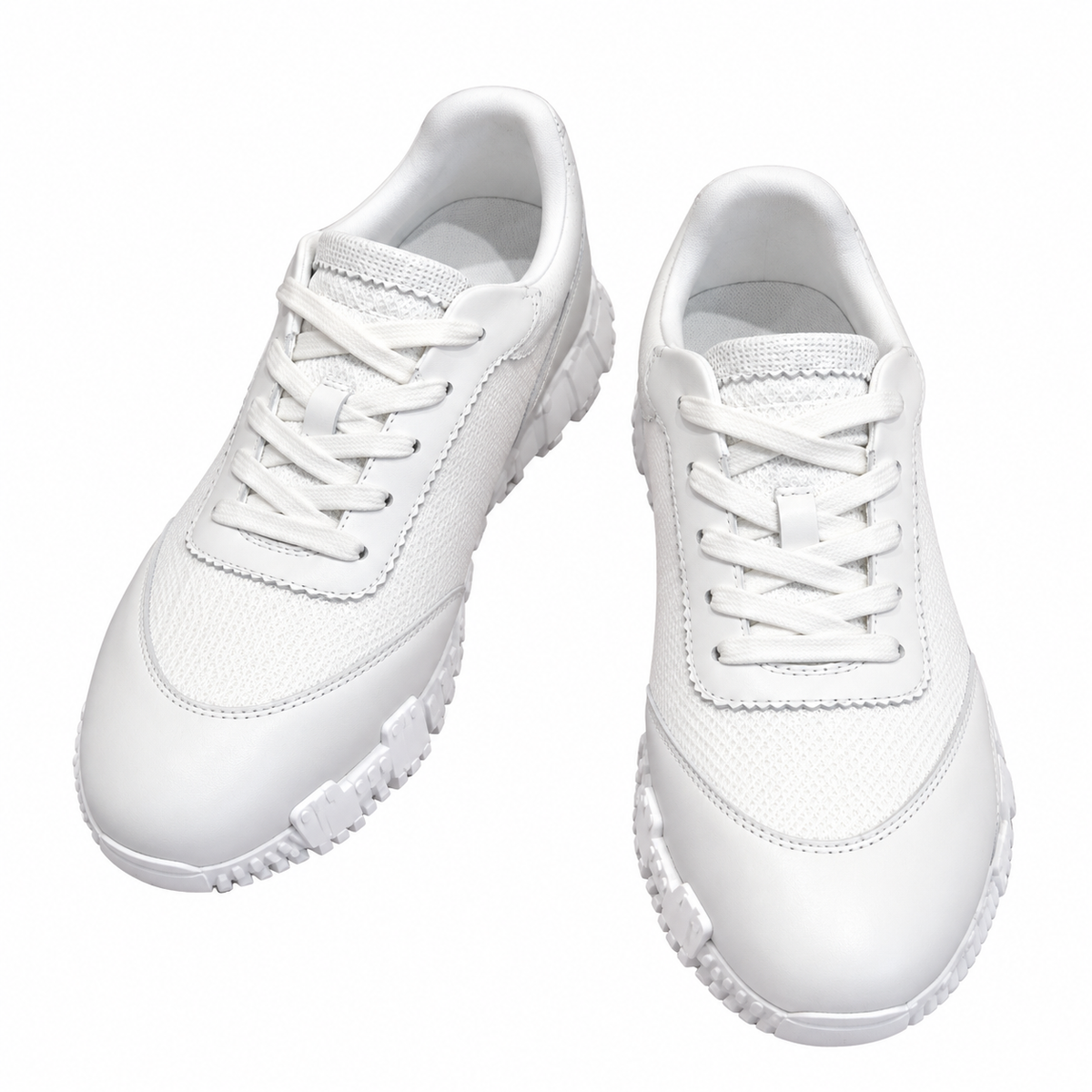 Hermès White Sneakers with Sculpted Sole