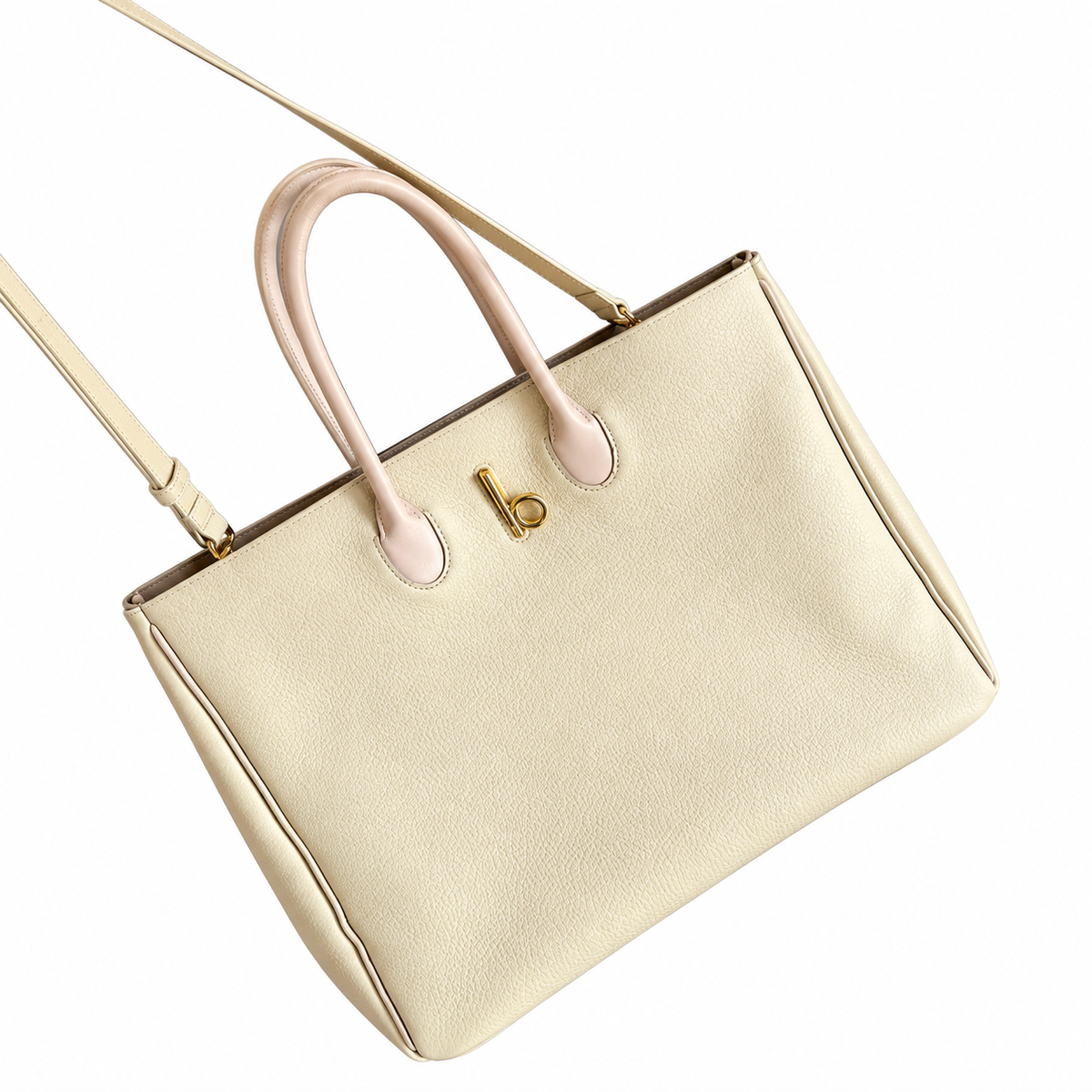 Burberry Cream Poise Textured Tote Bag