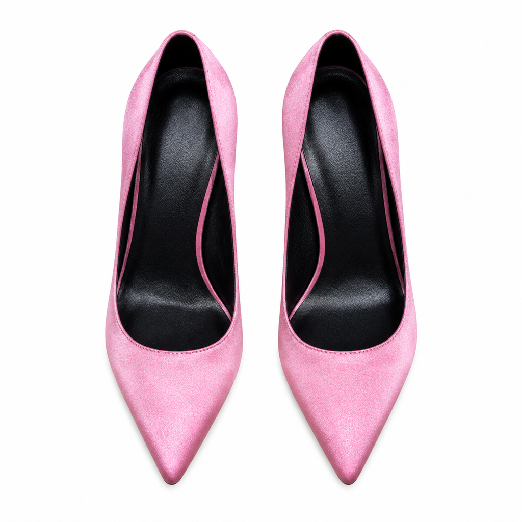 Hermès Pink Pointed-Toe Pumps with Chain-Link Heel