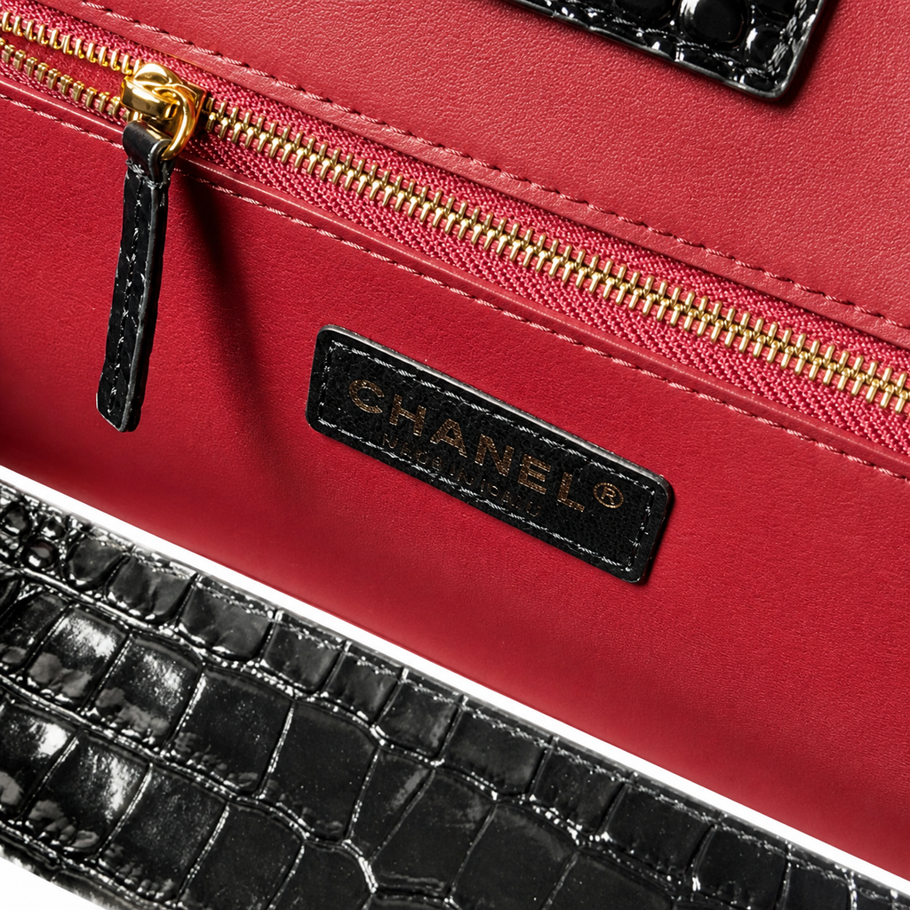Chanel Executive Tote Black Croc-Embossed Gold Hardware