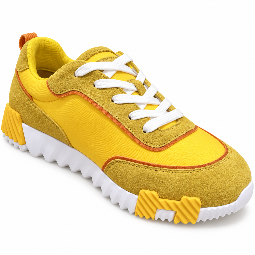 Hermès Yellow and Orange Low-Top Sneakers