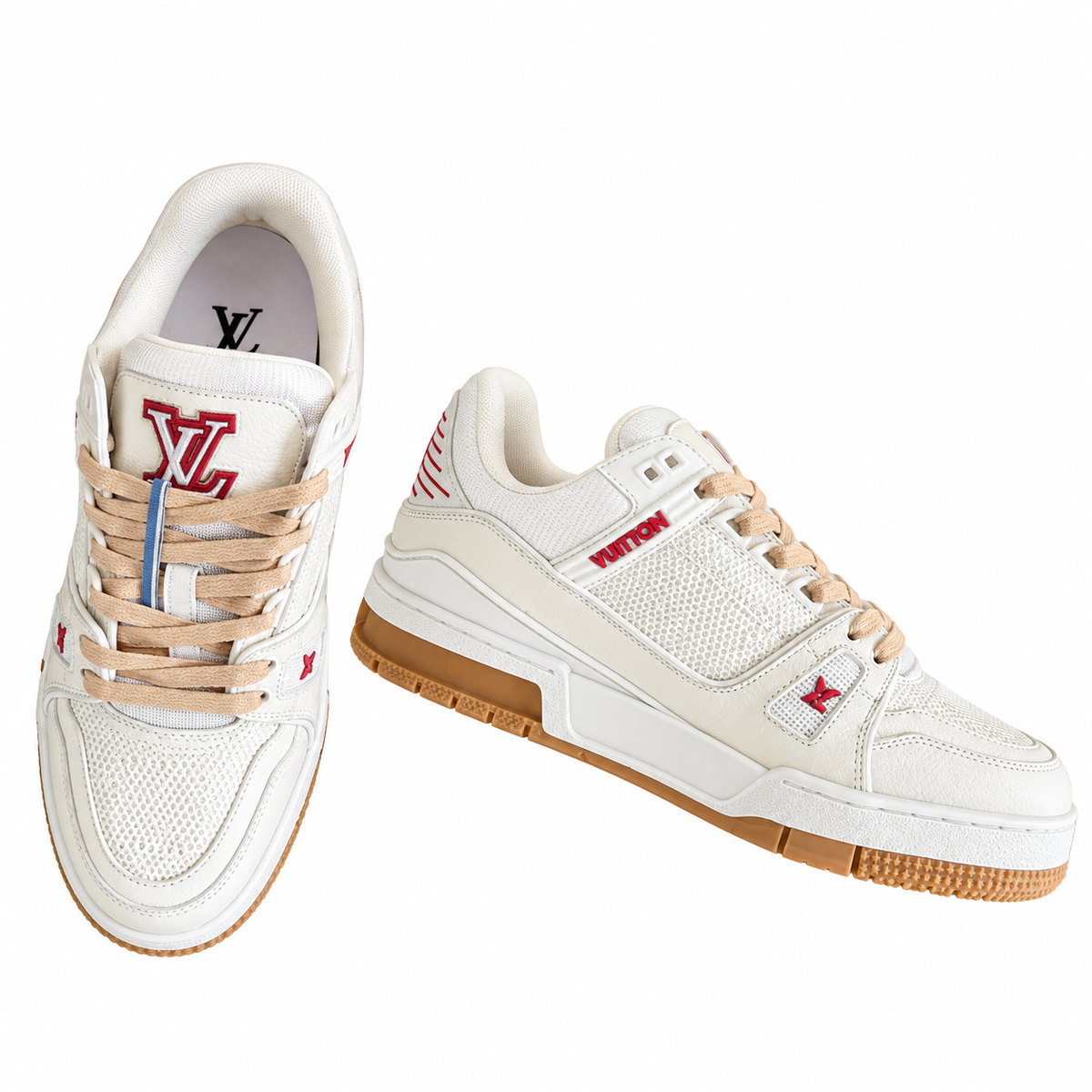 Louis Vuitton Trainer Cream Gum Sole Sneakers