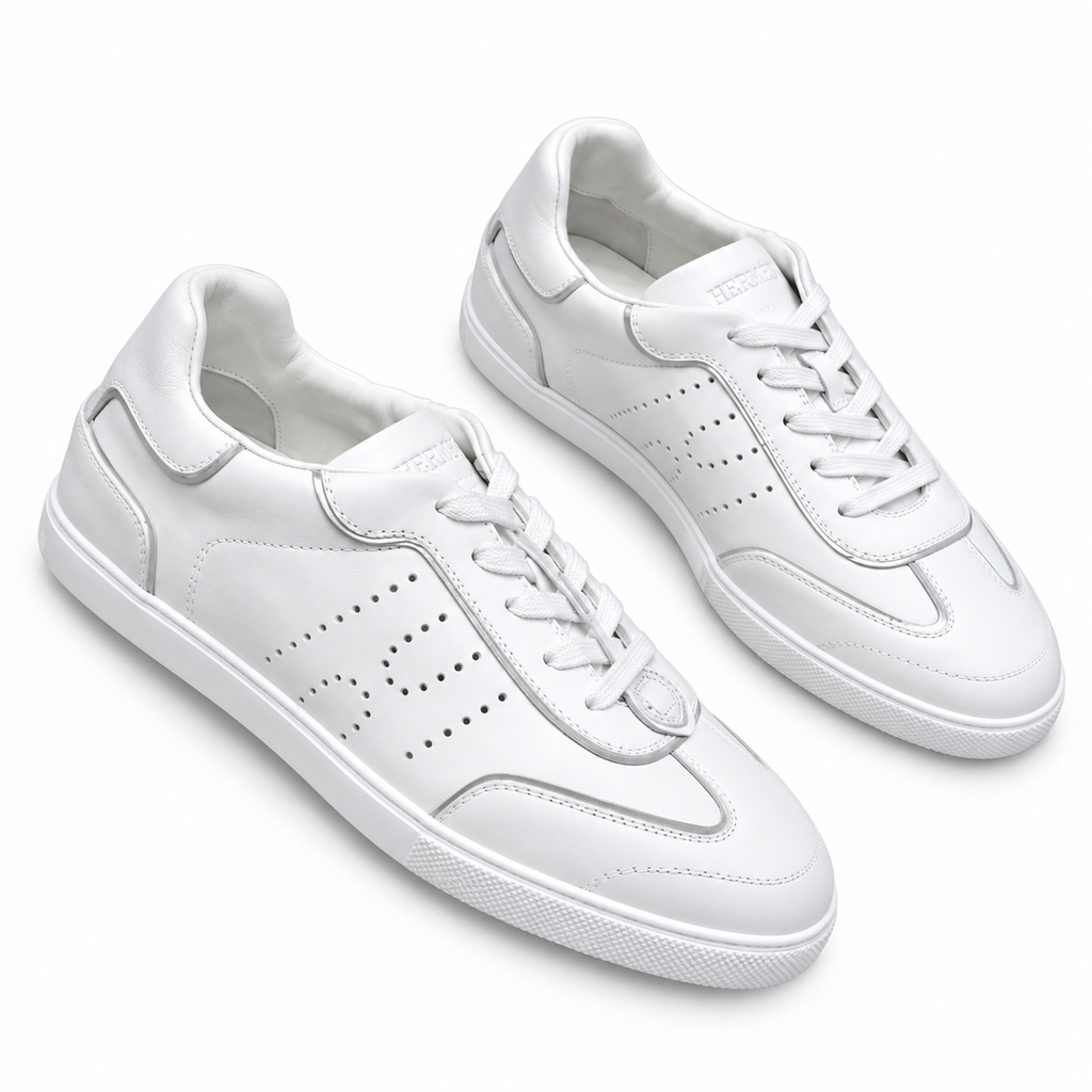 Hermès White Panelled Low-Top Sneakers