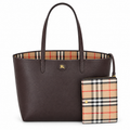 Burberry Heritage Check Tote with Zip Pouch