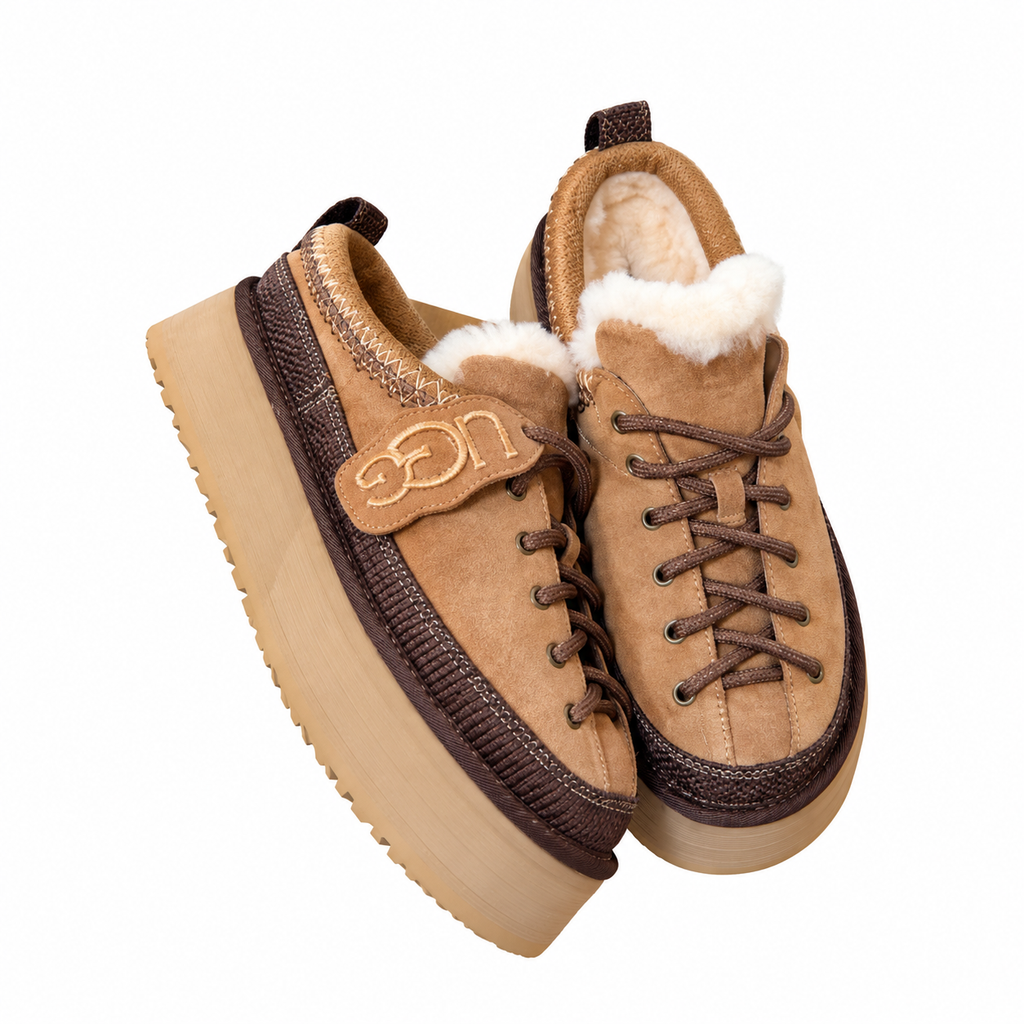 UGG Chestnut Lace-Up Platform Shoes