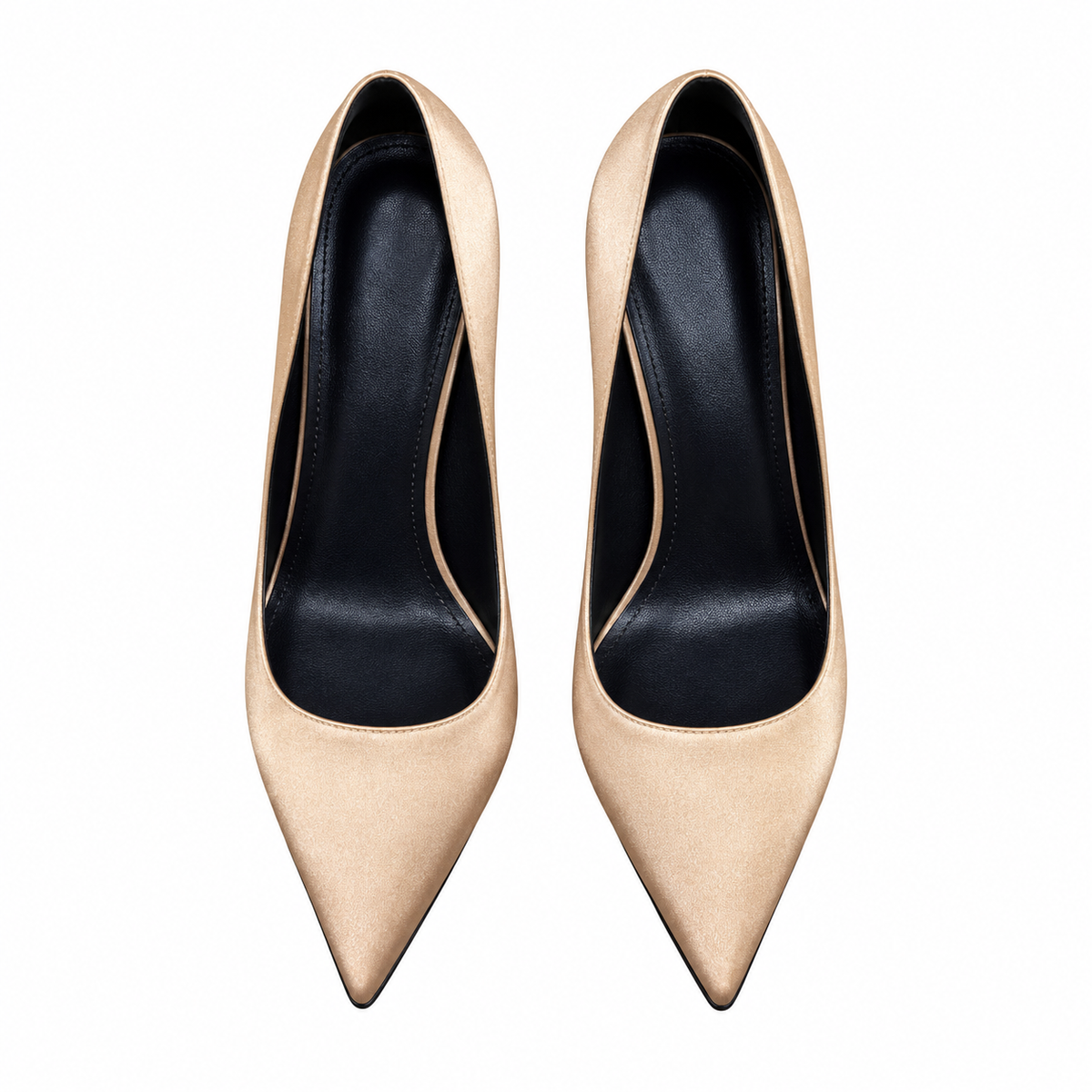 Hermès Champagne Pointed-Toe Pumps with Chain-Link Heel