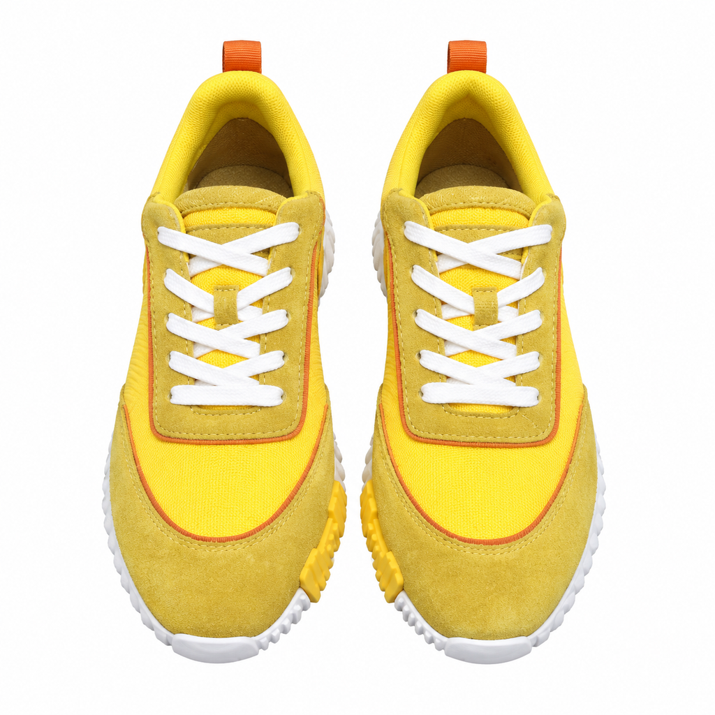 Hermès Yellow and Orange Low-Top Sneakers