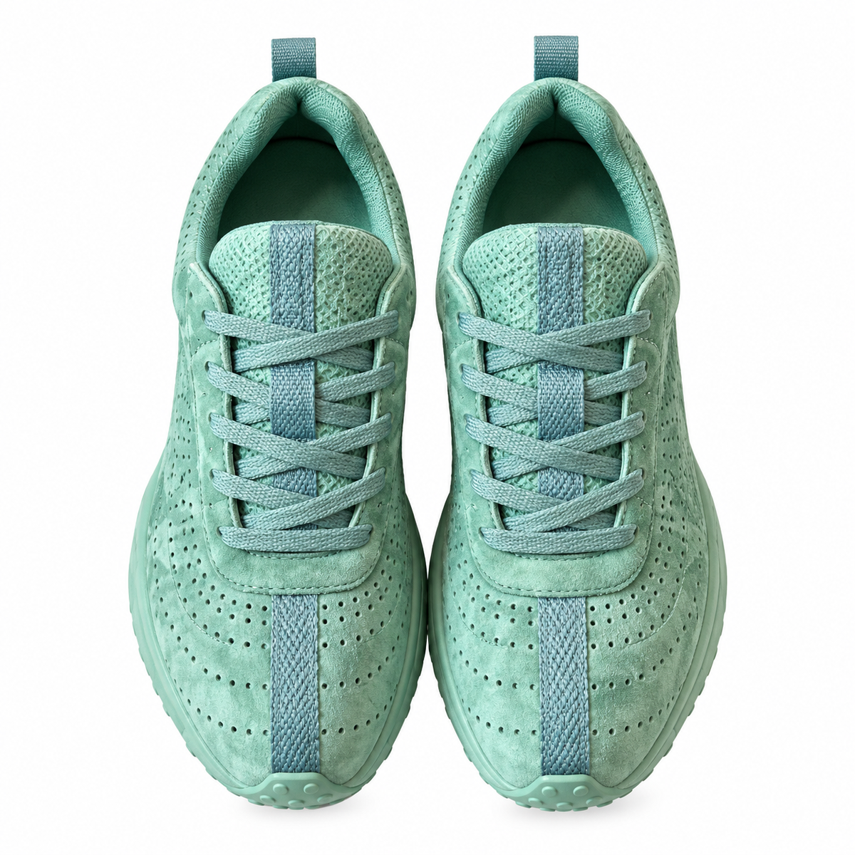 Hermès Mint Green Perforated Lace-Up Sneakers