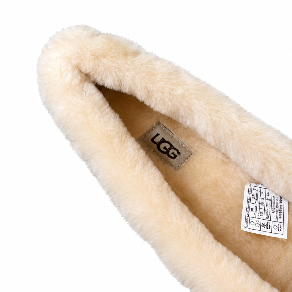 UGG Chestnut Cream-Trim Slip-On Slippers