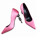 Hermès Pink Pointed-Toe Pumps with Chain-Link Heel