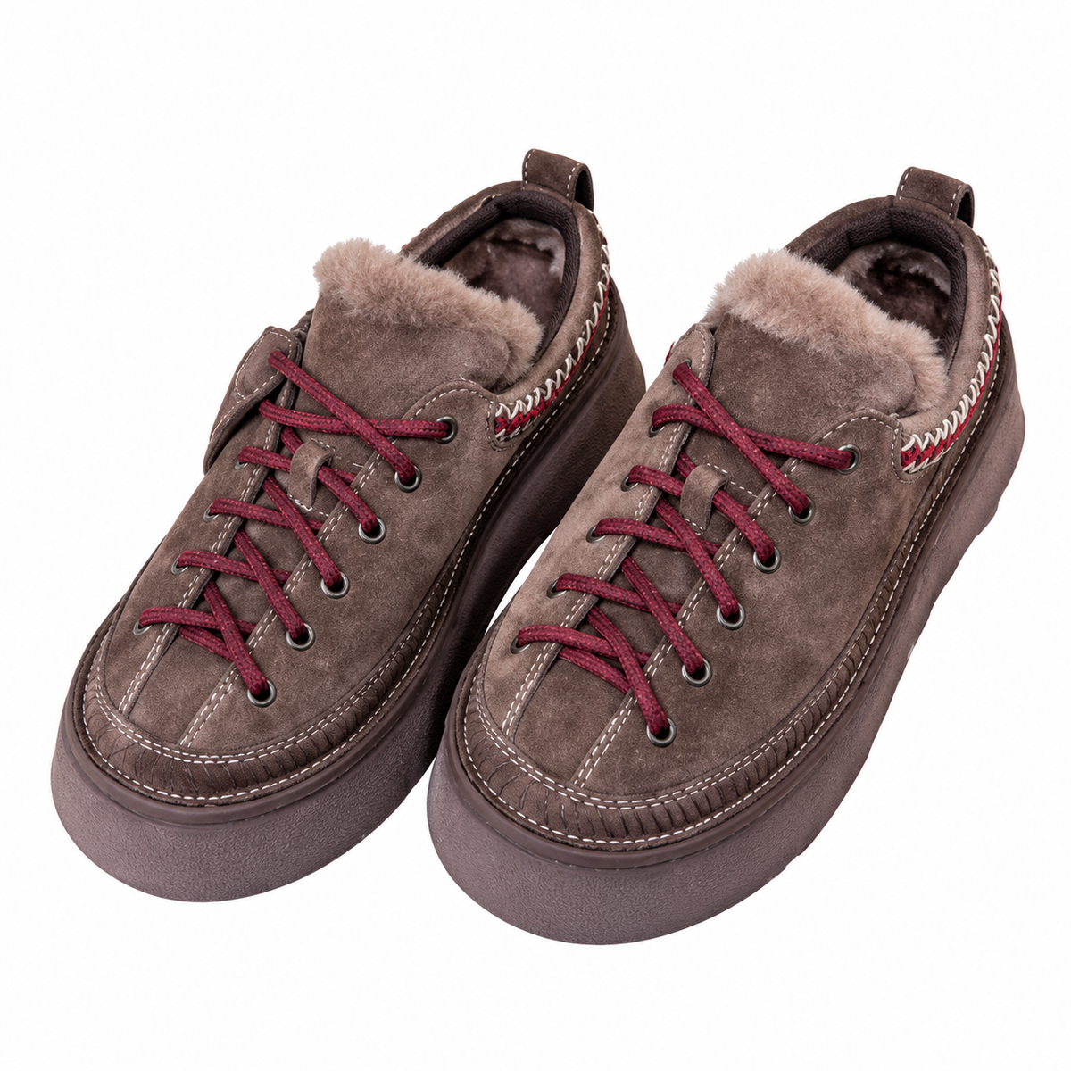 UGG Taupe Lace-Up Platform Shoes