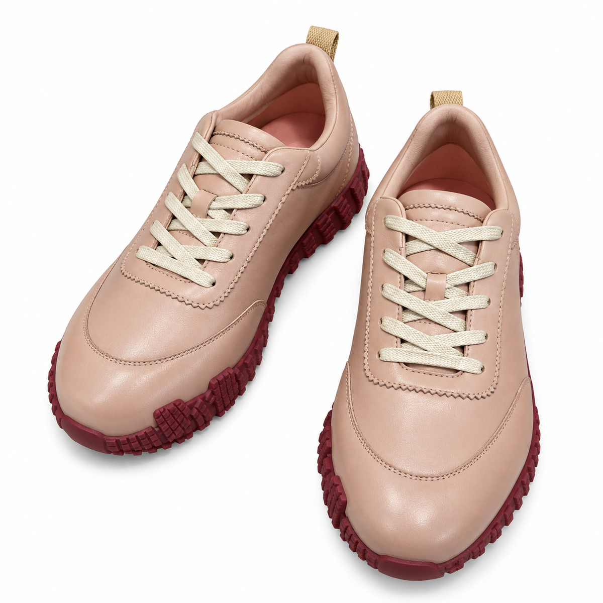 Hermès Blush Pink Sneakers with Burgundy Sole