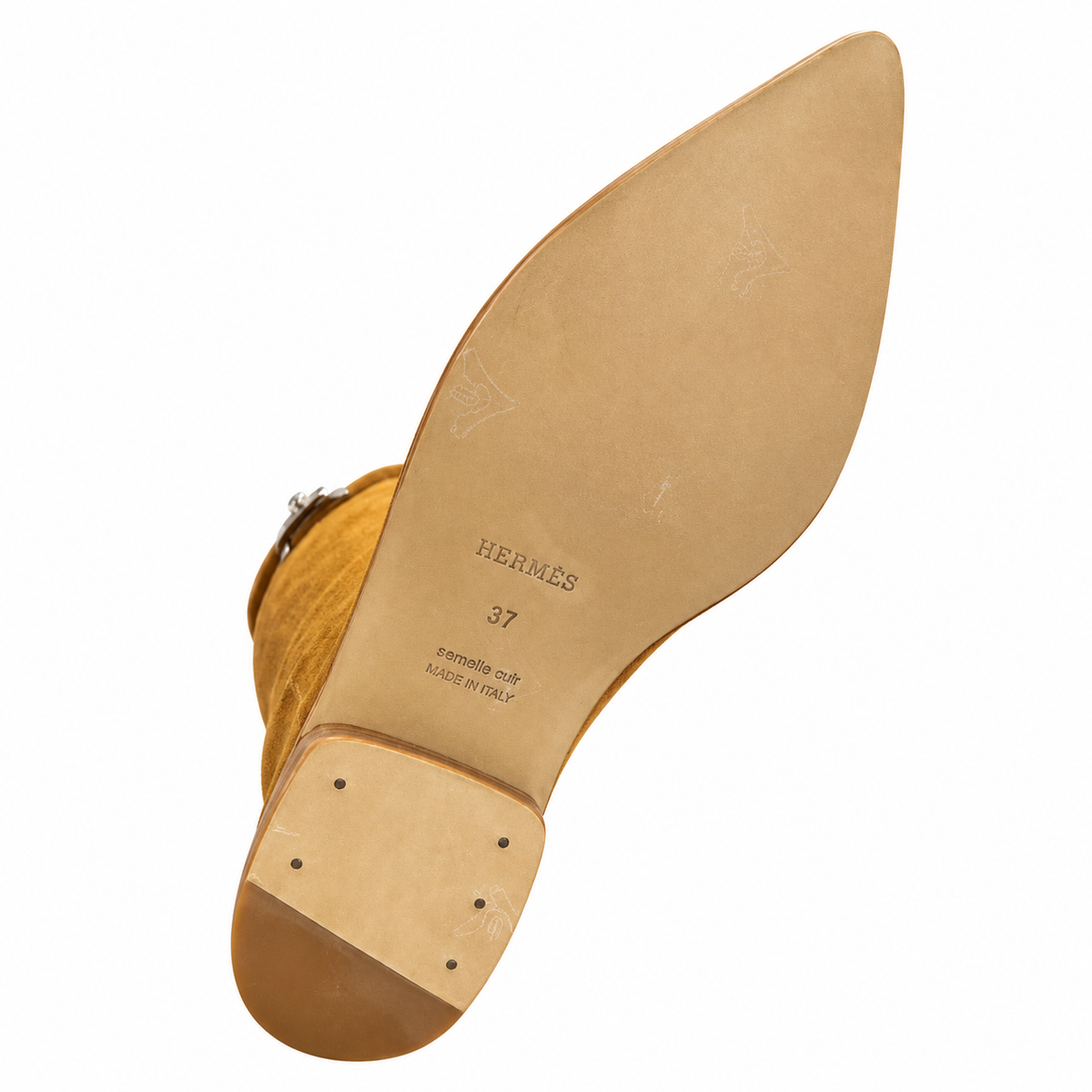 Hermès Caramel Brown Pointed-Toe Tall Boots