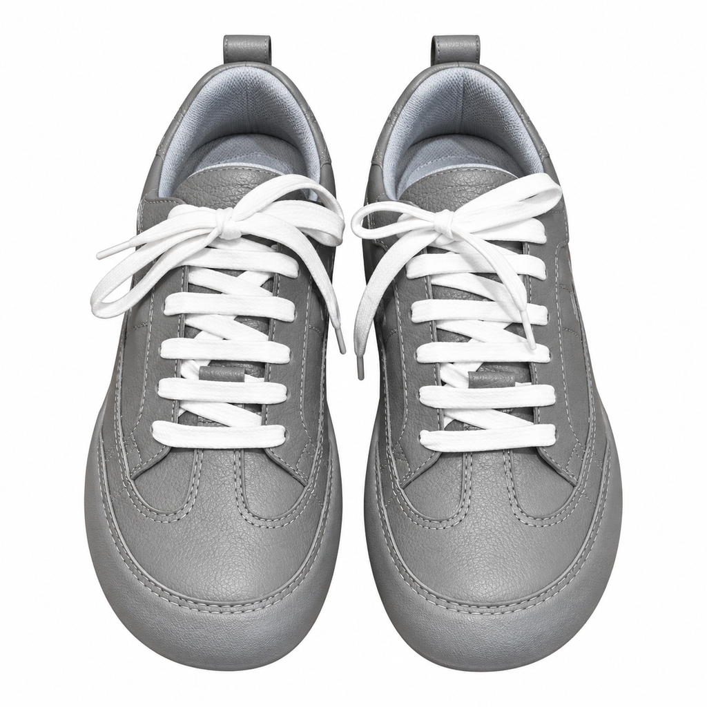 Hermès Grey Low-Top Sneakers with White Laces