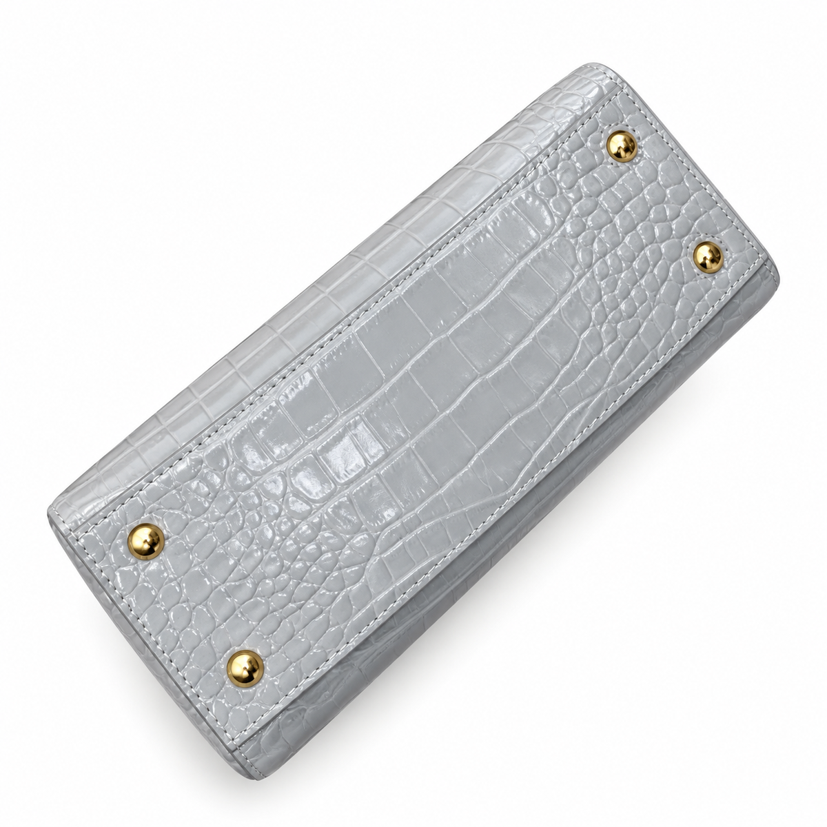 Burberry TB Monogram Pearl Grey Croc-Effect Bag