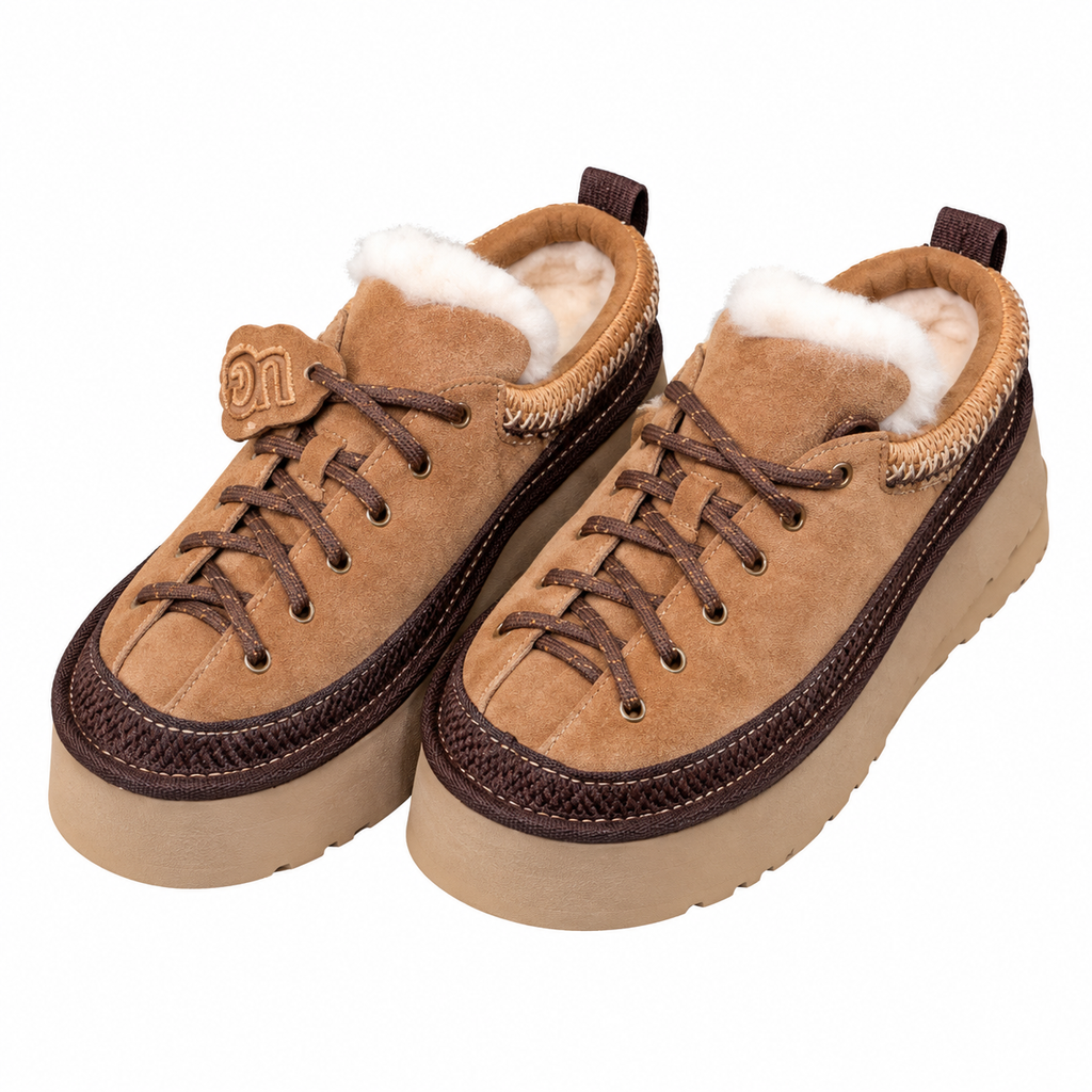 UGG Chestnut Lace-Up Platform Shoes
