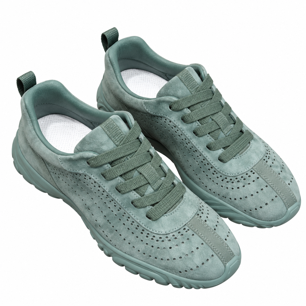Hermès Sage Green Cutout Low-Top Sneakers