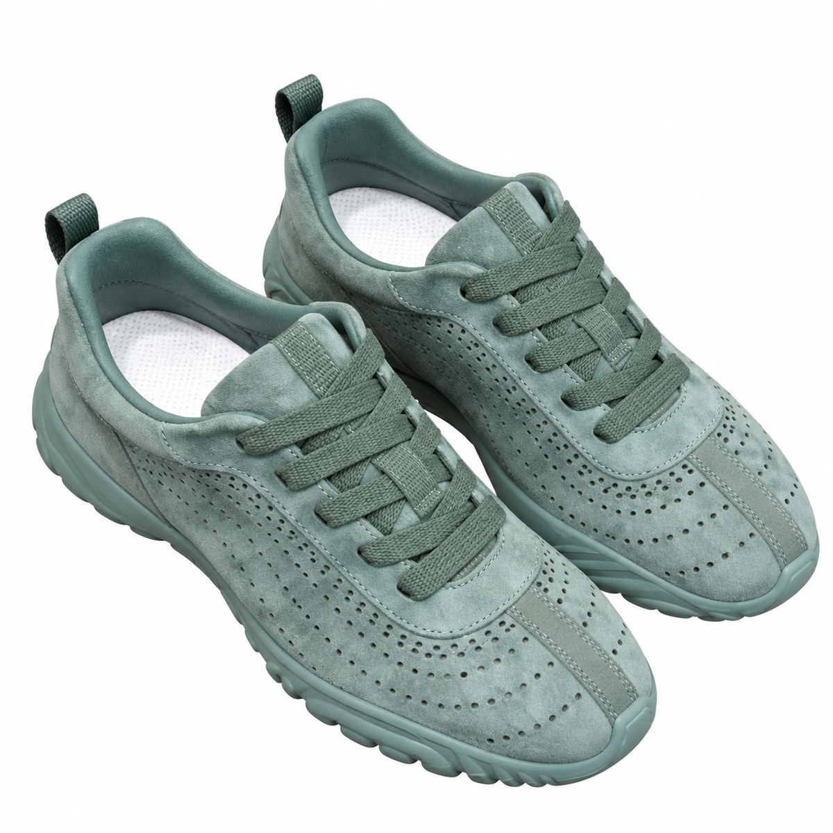 Hermès Sage Green Cutout Low-Top Sneakers