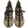 Hermès Taupe Panelled Lace-Up Sneakers