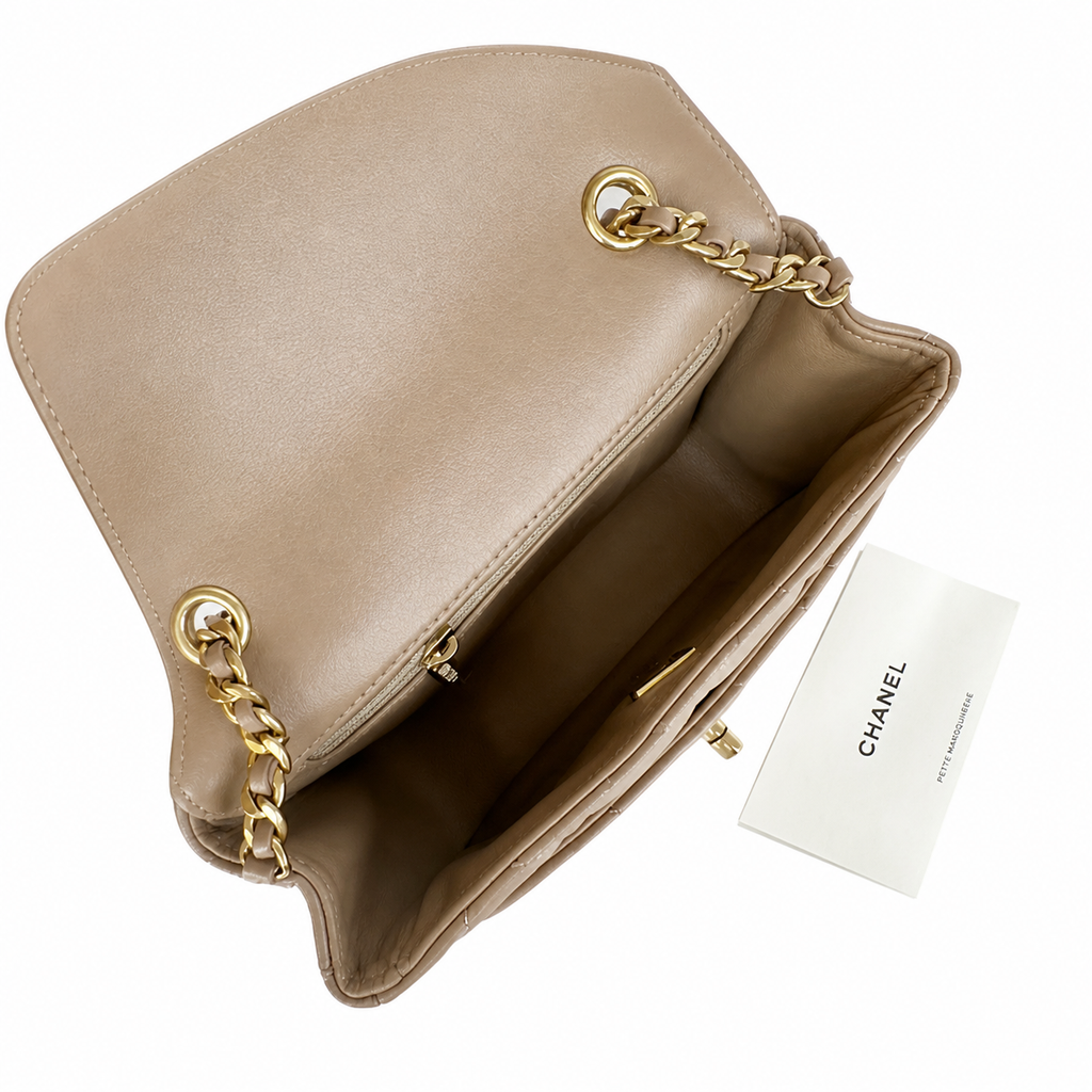 Chanel Beige Lambskin Quilted Mini Flap Bag