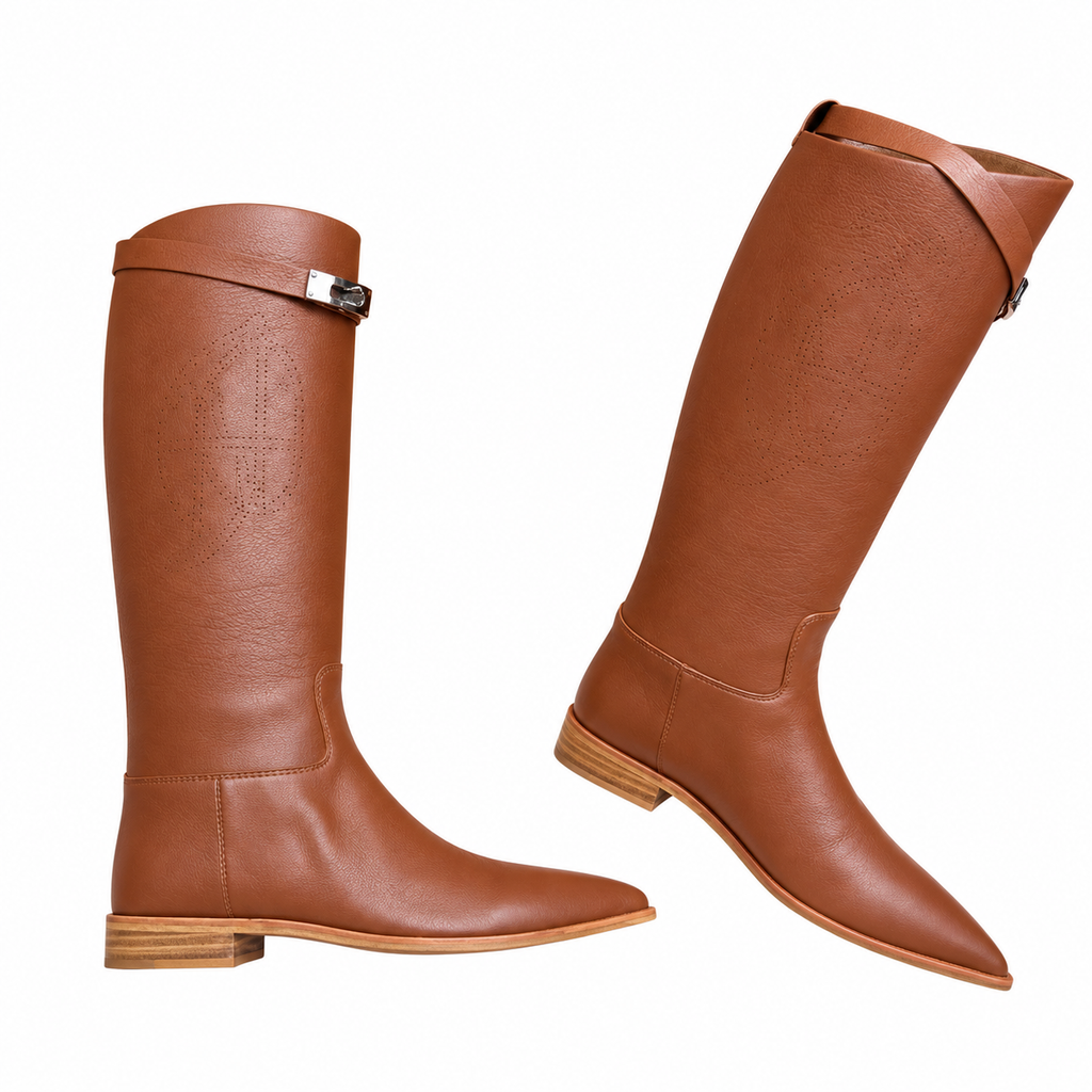 Hermès Brown Pointed-Toe Tall Boots