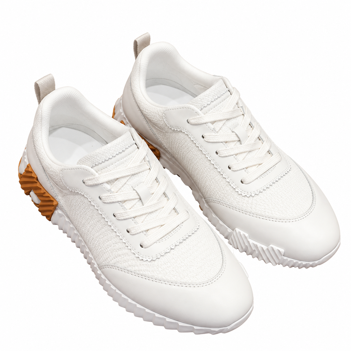 Hermès White Sneakers with Sculpted Sole