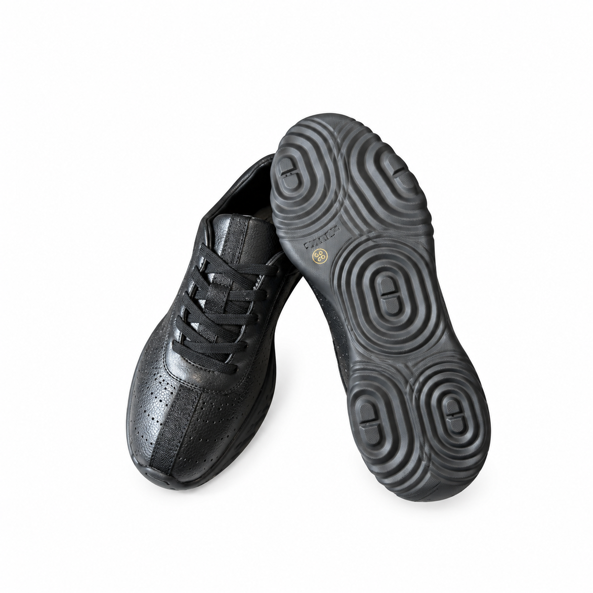 Hermès Black Perforated Low-Top Lace-Up Shoes