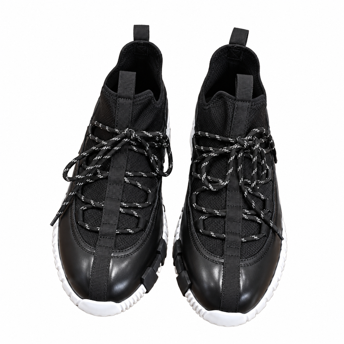 Hermès Black Panelled Lace-Up Sneakers