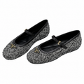 Prada Black Herringbone Mary Jane Ballet Flats