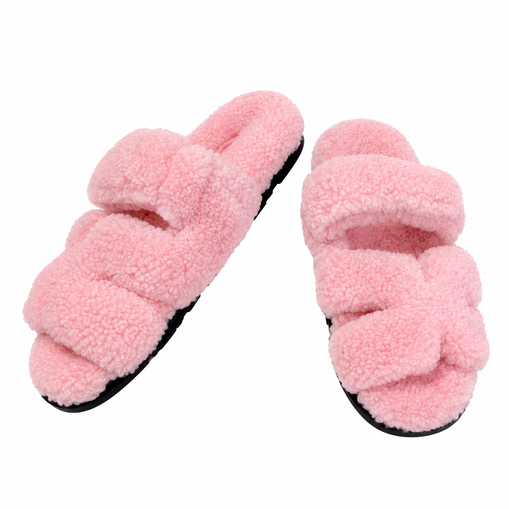 Hermès Pink Textured H-Strap Slides