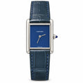 Cartier Tank Must Large — Steel, Navy Blue Dial, No Numerals & Blue Alligator Strap, Quartz