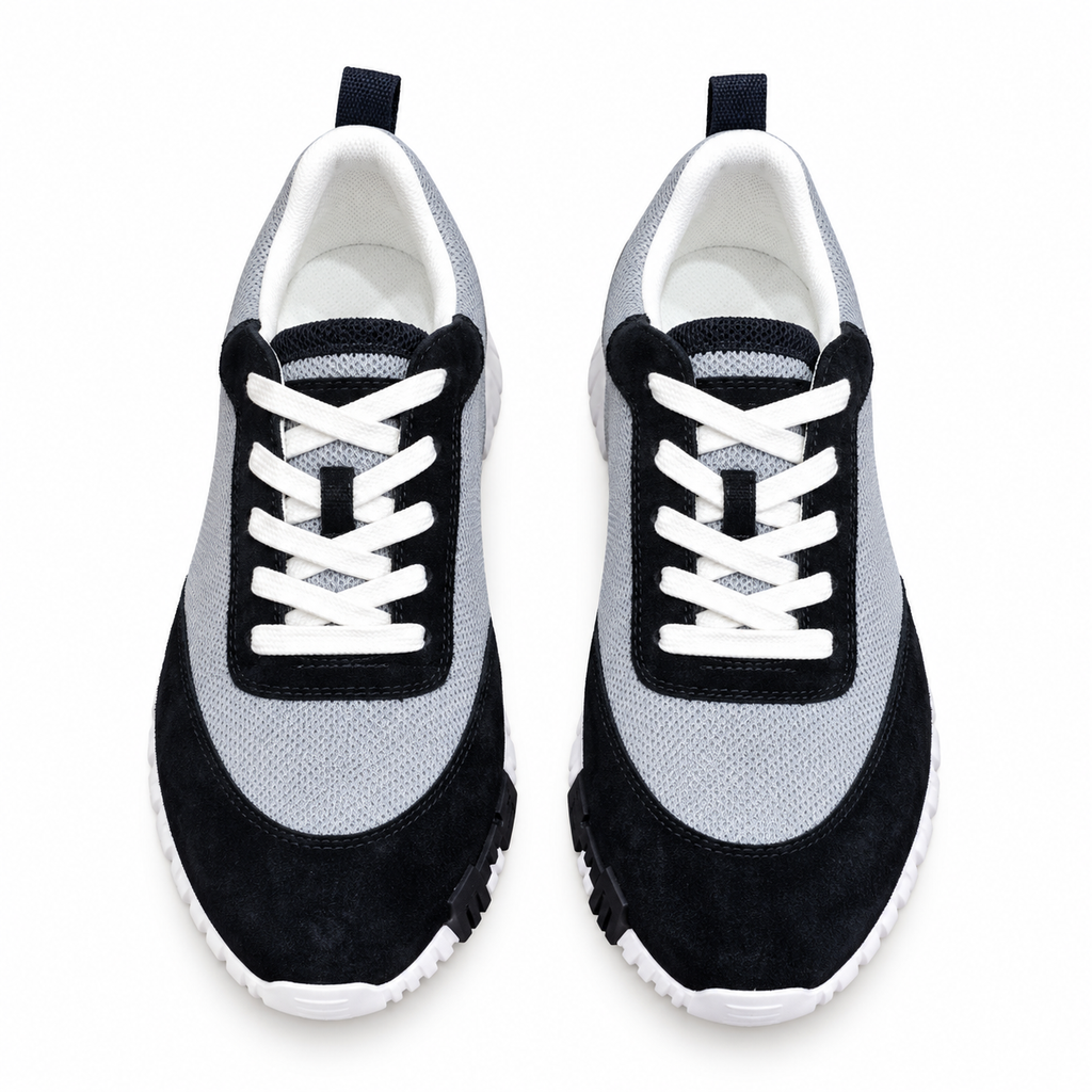Hermès Grey & Black Sneakers with White Sole
